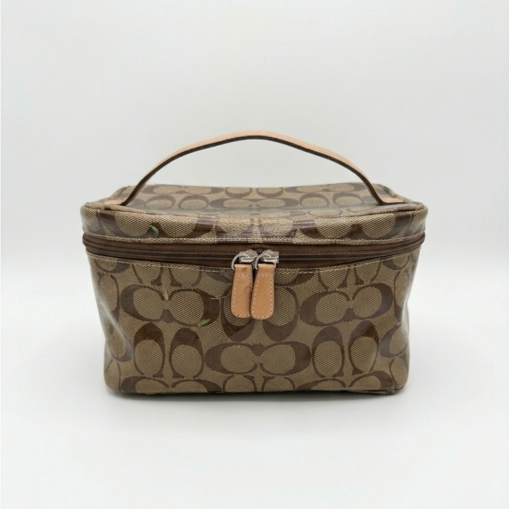 Coach Brown Signature Vanity Case - With COA